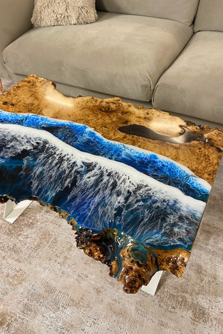 Live Edge Wood Table With Epoxy