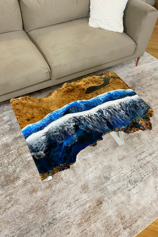 Live Edge Wood Table With Epoxy