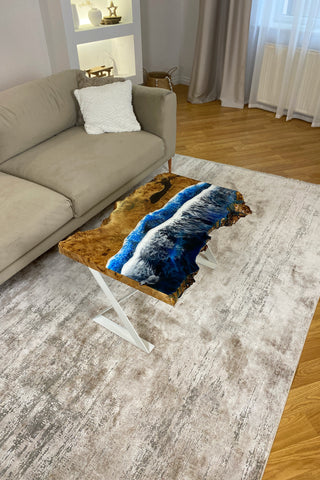 Live Edge Wood Table With Epoxy
