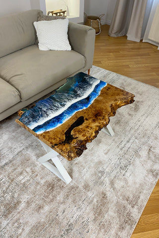 Live Edge Wood Table With Epoxy