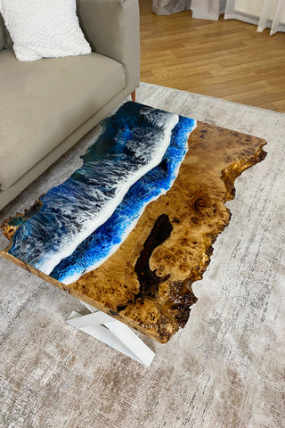 Live Edge Wood Table With Epoxy