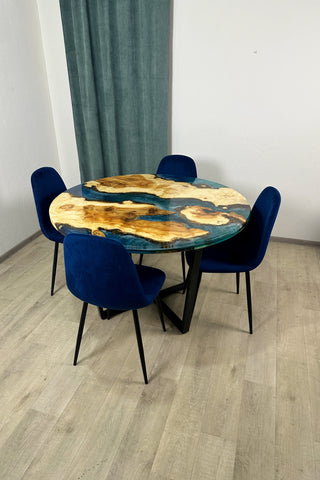 Round Maple River Table for Dining Room