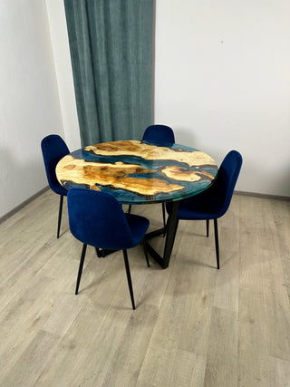 Round Maple River Table for Dining Room