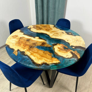 Round Maple River Table for Dining Room