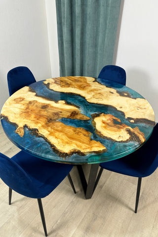 Round Maple River Table for Dining Room