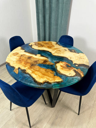 Round Maple River Table for Dining Room