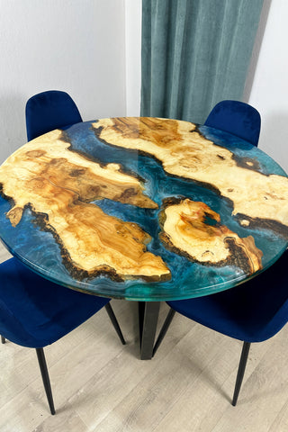 Round Maple River Table for Dining Room