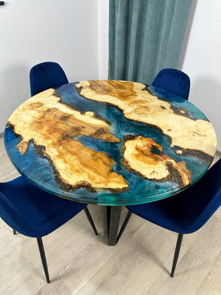 Round Maple River Table for Dining Room