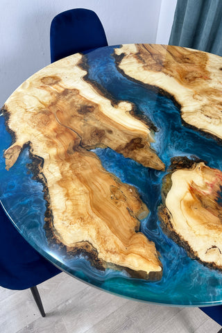Round Maple River Table for Dining Room