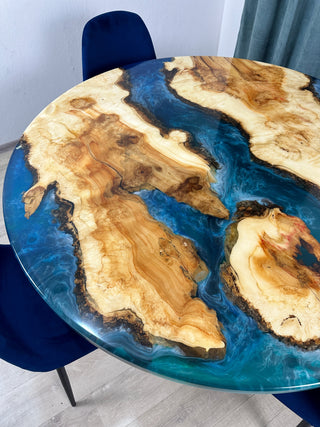 Round Maple River Table for Dining Room