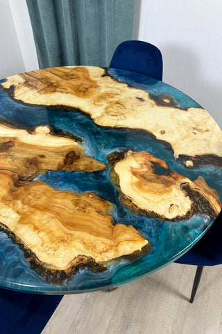 Round Maple River Table for Dining Room