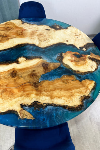 Round Maple River Table for Dining Room