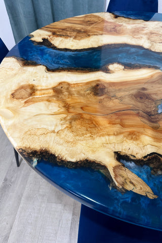 Round Maple River Table for Dining Room