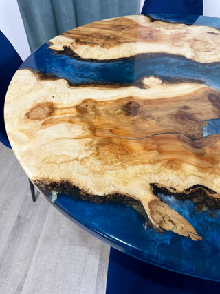 Round Maple River Table for Dining Room