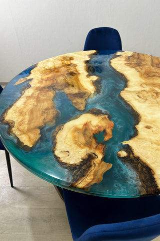 Round Maple River Table for Dining Room