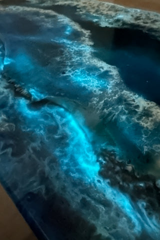 Glow in the Dark Epoxy Resin Ocean Art Table