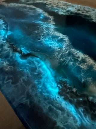 Glow in the Dark Epoxy Resin Ocean Art Table