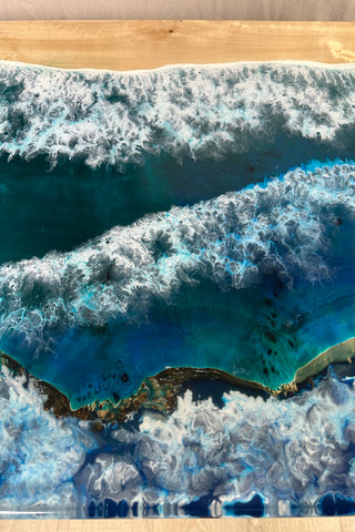 Glow in the Dark Epoxy Resin Ocean Art Table