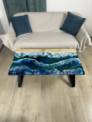 Glow in the Dark Epoxy Resin Ocean Art Table