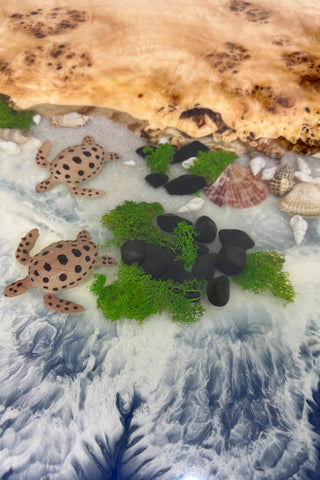 Underwater Sealife Glowing in Dark Dining Table for 6 Seats