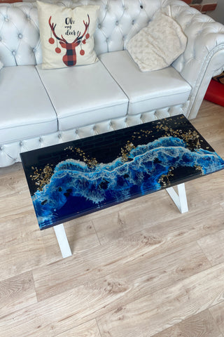 Rechteckiger Couchtisch mit Epoxidharz
