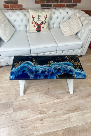 Rechteckiger Couchtisch mit Epoxidharz