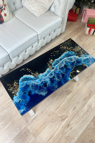 Rechteckiger Couchtisch mit Epoxidharz