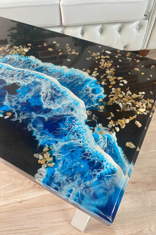 Rechteckiger Couchtisch mit Epoxidharz