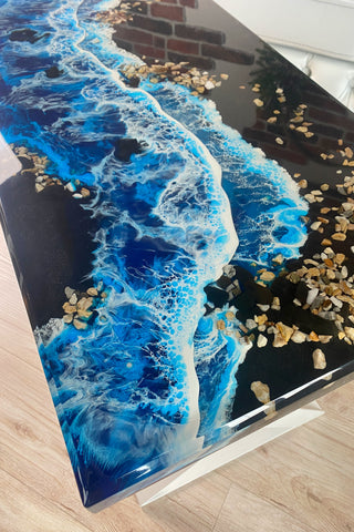 Rechteckiger Couchtisch mit Epoxidharz