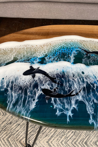 Surfboard Coffee Table with Epoxy Resin