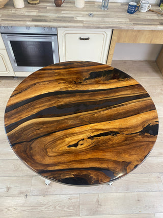 Epoxy Round Rustic Dining Table