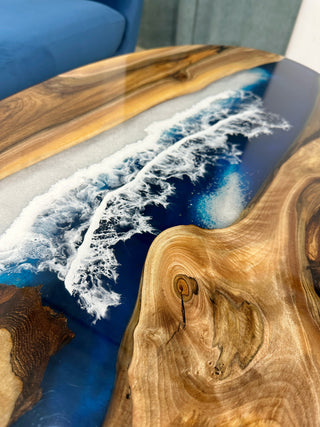 Oval Ocean Epoxy River Coffee Table