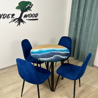 Ocean Art Round Epoxy Table