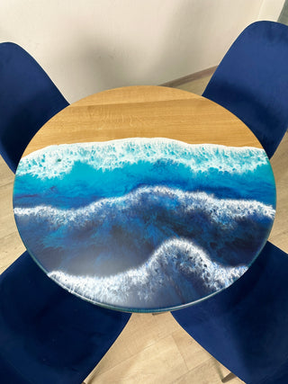 Ocean Art Round Epoxy Table
