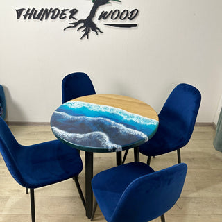 Ocean Art Round Epoxy Table