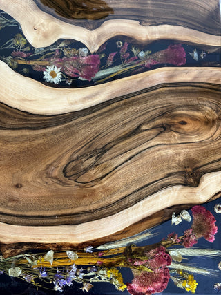 Floral Epoxy Resin Dining Table