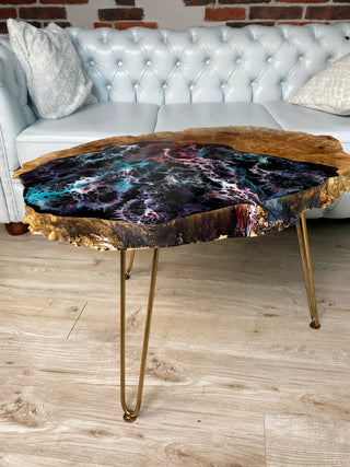 Resin Live Edge Side Table