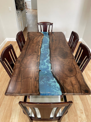 Black Walnut Wood Epoxy River Big Conference table