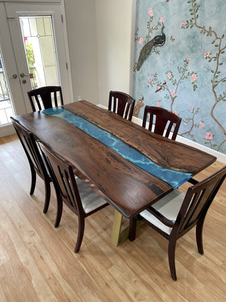 Black Walnut Wood Epoxy River Big Conference table