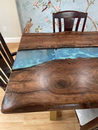 Black Walnut Wood Epoxy River Big Conference table