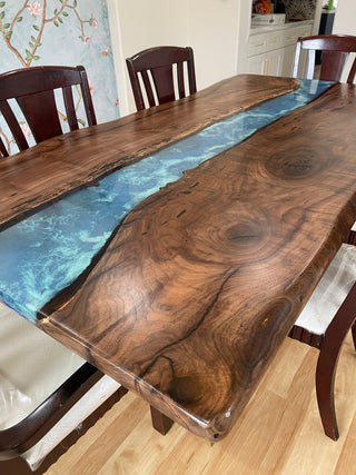 Black Walnut Wood Epoxy River Big Conference table