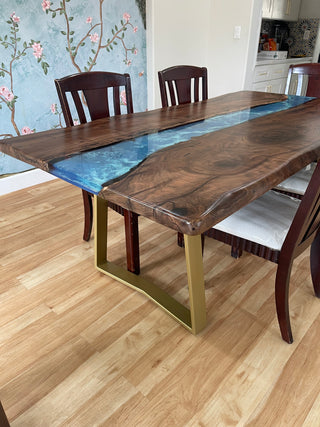 Black Walnut Wood Epoxy River Big Conference table