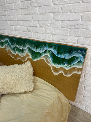 Ocean Wave Epoxy Resin Headboard
