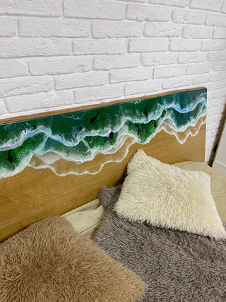Ocean Wave Epoxy Resin Headboard