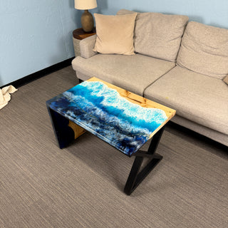 Waterfall Coffee Table with Ocean Resin River