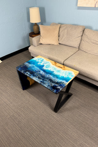 Waterfall Coffee Table with Ocean Resin River