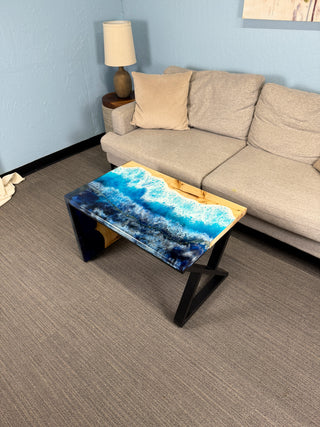 Waterfall Coffee Table with Ocean Resin River