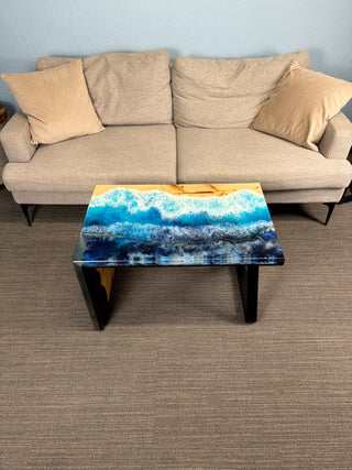 Waterfall Coffee Table with Ocean Resin River