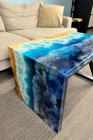 Waterfall Coffee Table with Ocean Resin River