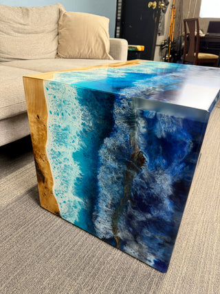 Waterfall Coffee Table with Ocean Resin River